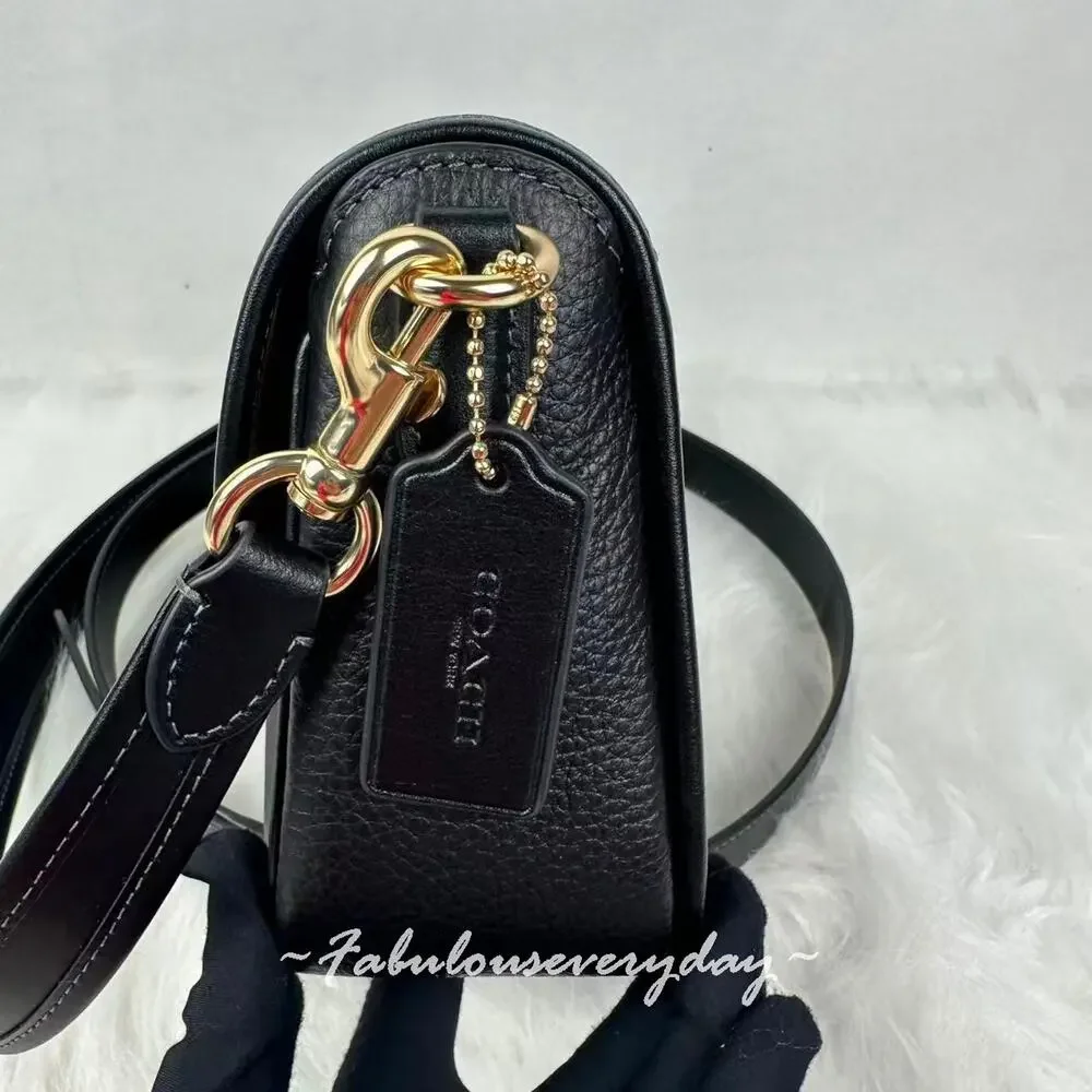 COACH Hadley Shoulder Bag Crossbody In Leather Gold/Black CY683 NWT